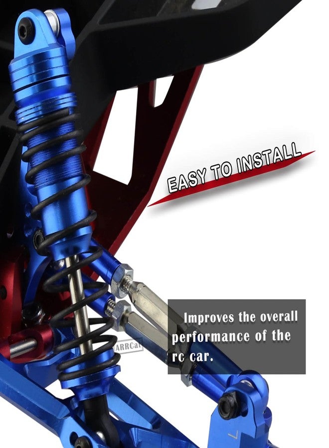 ARRCat RC Shocks Upgrades Parts for Ecx 1/10 2WD Ruckus Axe Brutus Circuit AMP MT AMP DB AMP Crush K&N Torment,4PCS Front Rear Aluminum Big Bore Shocks Full Metal Dampers Hops Up Absorbers,Navy Blue - Image 4